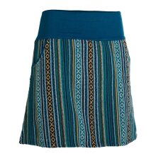 Vishes - Damen Sommerrock kurz Minirock Röcke Ethno-Style Gestreift türkis 36
