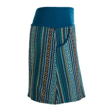 Vishes - Damen Sommerrock kurz Minirock Röcke Ethno-Style Gestreift türkis 40-42