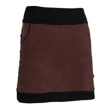 Vishes - Thermorock warmer Damen Winterrock kurz Minirock aus ECO-Fleece braun-schwarz 40-42