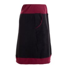 Vishes - Thermorock warmer Damen Winterrock kurz Minirock aus ECO-Fleece schwarz-dunkelrot 44