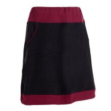 Vishes - Thermorock warmer Damen Winterrock kurz Minirock aus ECO-Fleece schwarz-dunkelrot 44