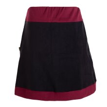 Vishes - Thermorock warmer Damen Winterrock kurz Minirock aus ECO-Fleece schwarz-dunkelrot 50