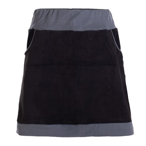 Vishes - Thermorock warmer Damen Winterrock kurz Minirock aus ECO-Fleece schwarz-grau 38-40
