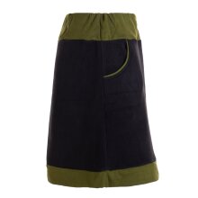 Vishes - Thermorock warmer Damen Winterrock kurz Minirock aus ECO-Fleece schwarz-olive 46