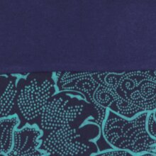 Vishes - Kurzer Damen Baumwoll-Rock Mini-Rock mit Blumen-Spitze bedruckt dunkelblau 42-44