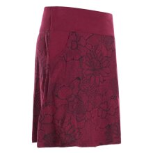Vishes - Kurzer Damen Baumwoll-Rock Mini-Rock mit Blumen-Spitze bedruckt dunkelrot 38