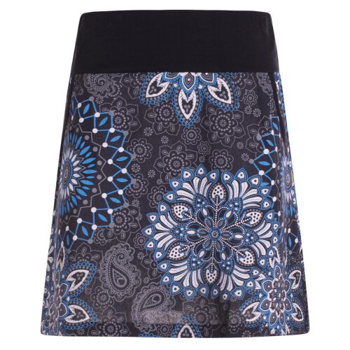Vishes - Kurzer Damen Sommer-Rock Sommerröcke Bunt mit Mandalas bedruckt schwarz 44