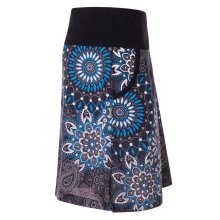 Vishes - Kurzer Damen Sommer-Rock Sommerröcke Bunt mit Mandalas bedruckt schwarz 48