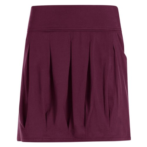 Vishes - Kurzer Damen Falten-Rock Bio-Rock Baumwoll-Rock Einfarbig Schlicht dunkelrot 38