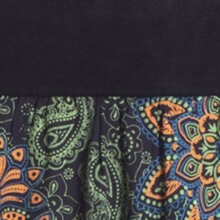 Vishes - Langer Damen Sommer-Rock Sommerröcke Bunt mit Mandalas bedruckt schwarz-grün 44