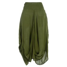 Vishes - Damen Rock Knöchel-lang Sommer-Rock Ballon-Rock Einfarbig olive 46