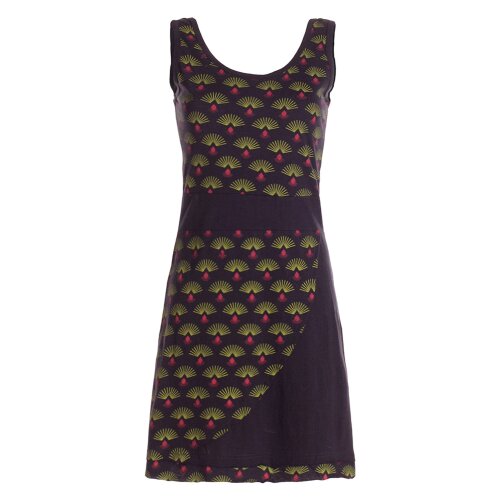 Vishes Sommerkleid Damen Trägerkleid bedruckt Lagendesign Baumwolle schwarz 48-50