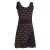 Vishes Sommerkleid Damen Trägerkleid bedruckt Lagendesign Baumwolle schwarz 48-50