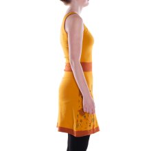 Vishes Sommerkleid Baumwolle bestickt gelb 36