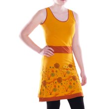 Vishes Sommerkleid Baumwolle bestickt gelb 40