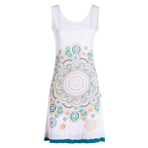 Vishes Trägerkleid Hippie Sommerkleid Mandala Print Baumwolle