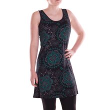 Vishes Damen Mini-Kleid Baumwolle Blumen-Muster A-Linie...