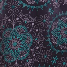 Vishes Damen Mini-Kleid Baumwolle Blumen-Muster A-Linie Rundhalsausschnitt ärmellos Casual schwarz 40