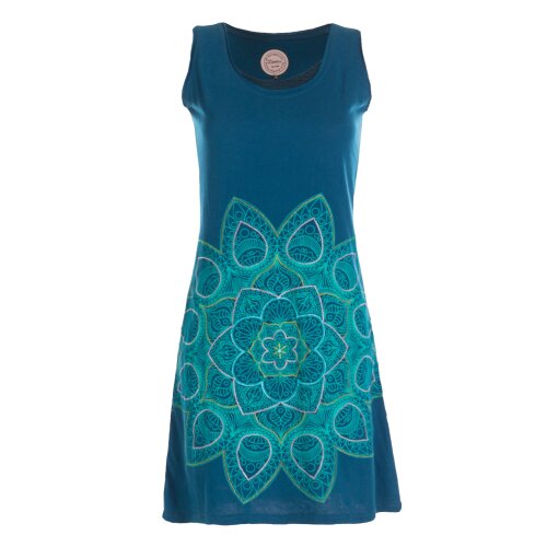 Vishes Ärmelloses Jersey Kleid Baumwolle Mandala Print Sommer türkis 40-42