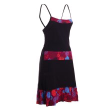 vishes Sommerkleid mit Rüschen schwarz-dunkelrot 42