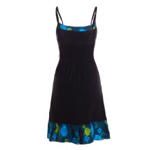 vishes Sommerkleid mit Rüschen schwarz-türkis 40