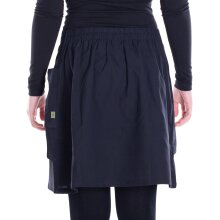 Vishes Damen Mini-Rock Baumwolle A-Linie breiter Bund mit Knopfleiste und Taschen schwarz 44-46