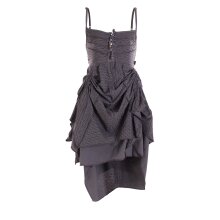 Vishes - Damen Sommer-Kleider längen-verstellbar Spagettiträger-Kleid grau 36