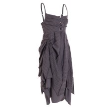 Vishes - Damen Sommer-Kleider längen-verstellbar Spagettiträger-Kleid grau 36