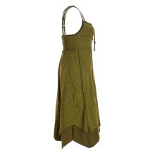 Vishes - Damen Sommer-Kleider längen-verstellbar Spagettiträger-Kleid olive 42