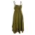 Vishes - Damen Sommer-Kleider längen-verstellbar Spagettiträger-Kleid olive 44
