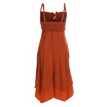 Vishes - Damen Sommer-Kleider längen-verstellbar Spagettiträger-Kleid orange 34