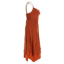 Vishes - Damen Sommer-Kleider längen-verstellbar Spagettiträger-Kleid orange 36