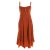 Vishes - Damen Sommer-Kleider längen-verstellbar Spagettiträger-Kleid orange 36