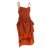 Vishes - Damen Sommer-Kleider längen-verstellbar Spagettiträger-Kleid orange 42