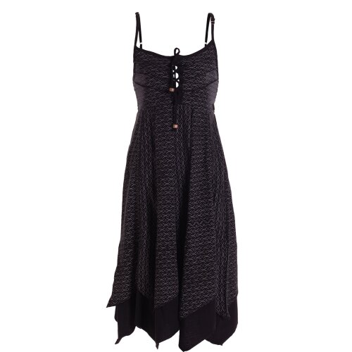 Vishes - Damen Sommer-Kleider längen-verstellbar Spagettiträger-Kleid schwarz 46