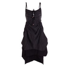 Vishes - Damen Sommer-Kleider längen-verstellbar Spagettiträger-Kleid schwarz 46