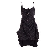 Vishes - Damen Sommer-Kleider längen-verstellbar Spagettiträger-Kleid schwarz 46