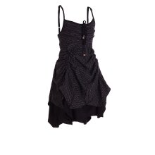 Vishes - Damen Sommer-Kleider längen-verstellbar Spagettiträger-Kleid schwarz 46