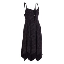 Vishes - Damen Sommer-Kleider längen-verstellbar Spagettiträger-Kleid schwarz 46