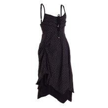 Vishes - Damen Sommer-Kleider längen-verstellbar Spagettiträger-Kleid schwarz 46