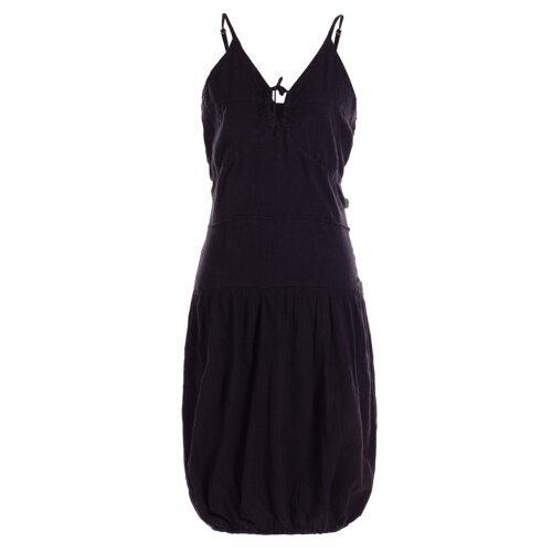 Vishes Sommerkleid Damen Ballonkleid mit Trägern aus Baumwolle schwarz 42-44