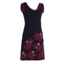 Vishes - Damen Longshirt-Kleid Sommer Mini-Kleid Tunika-Kleid Shirtkleid schwarz 44