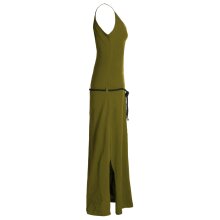 Vishes - Langes Einfaches Damen Träger Sommer-Kleid,Ökologisch nachhaltig olive 40