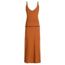 Vishes - Langes Einfaches Damen Träger Sommer-Kleid,Ökologisch nachhaltig dunkelorange 36
