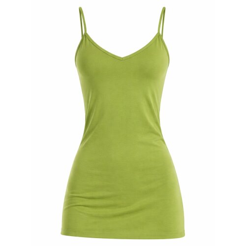 Vishes Trägertop Damen Spaghettiträger V-Ausschnitt Unifarben Jersey