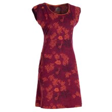 Vishes - Kurzarm Damen Sommer-Kleid Longshirt-Kleid Tunika-Kleid Mini-Kleid dunkelrot 36