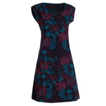 Vishes - Kurzarm Damen Sommer-Kleid Longshirt-Kleid Tunika-Kleid Mini-Kleid schwarz 46