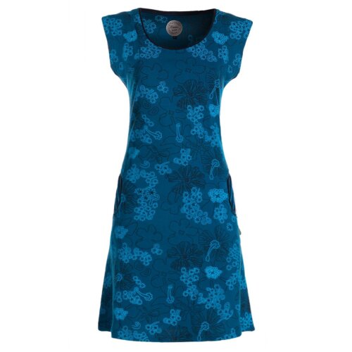 Vishes - Kurzarm Damen Sommer-Kleid Longshirt-Kleid Tunika-Kleid Mini-Kleid türkis 46