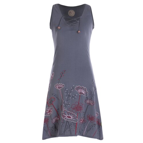 Vishes - armloses Damen Longshirt-Kleid Mini-Kleid Tunika-Kleid T-Shirtkleid grau 36