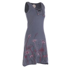 Vishes - armloses Damen Longshirt-Kleid Mini-Kleid Tunika-Kleid T-Shirtkleid grau 36